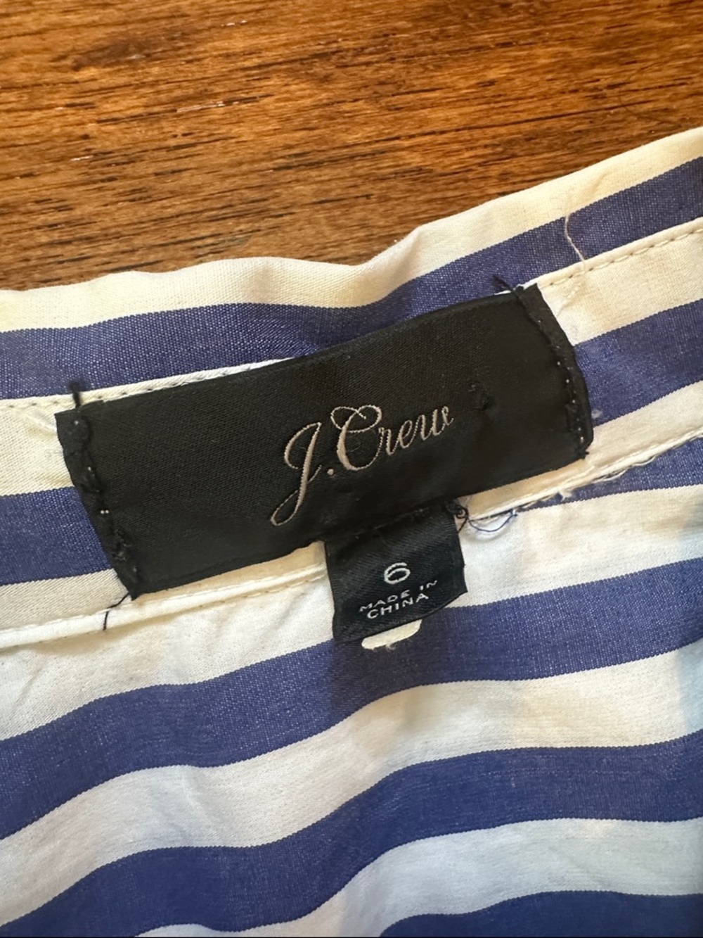 J. Crew Button-Front Shirt Dress with Waist Tie - Blue & White - Picture 2 of 5